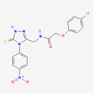 2-(4-chlorophenoxy)-N-[[4-(4-nitrophenyl)-5-sulfanylidene-1H-1,2,4-triazol-3-yl]methyl]acetamide