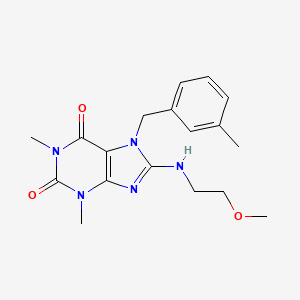 molecular formula C18H23N5O3 B2515358 8-(2-Methoxy-ethylamino)-1,3-dimethyl-7-(3-methyl-benzyl)-3,7-dihydro-purine-2,6-dione CAS No. 359901-73-8