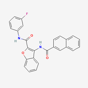 molecular formula C26H17FN2O3 B2515365 3-(2-naphthamido)-N-(3-fluorophenyl)benzofuran-2-carboxamide CAS No. 887881-14-3