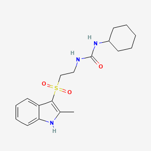 1-cyclohexyl-3-(2-((2-methyl-1H-indol-3-yl)sulfonyl)ethyl)urea