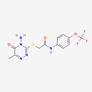 2-[(4-amino-6-methyl-5-oxo-1,2,4-triazin-3-yl)sulfanyl]-N-[4-(trifluoromethoxy)phenyl]acetamide