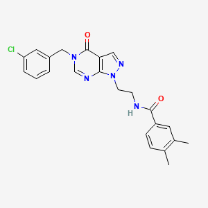 N-(2-(5-(3-chlorobenzyl)-4-oxo-4,5-dihydro-1H-pyrazolo[3,4-d]pyrimidin-1-yl)ethyl)-3,4-dimethylbenzamide