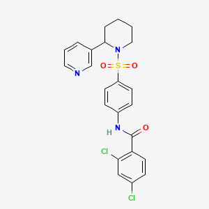 molecular formula C23H21Cl2N3O3S B2515388 2,4-dichloro-N-(4-((2-(pyridin-3-yl)piperidin-1-yl)sulfonyl)phenyl)benzamide CAS No. 393834-68-9