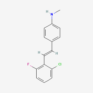 molecular formula C15H13ClFN B2515396 (E)-4-(2-chloro-6-fluorostyryl)-N-methylaniline CAS No. 1391934-98-7