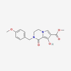 molecular formula C17H18N2O5 B2515397 8-羟基-2-[(4-甲氧基苯基)甲基]-1-氧代-3,4-二氢吡咯并[1,2-a]嘧啶-7-羧酸甲酯 CAS No. 2306268-97-1