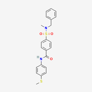 molecular formula C22H22N2O3S2 B2515399 4-(N-benzyl-N-methylsulfamoyl)-N-(4-(methylthio)phenyl)benzamide CAS No. 920388-09-6