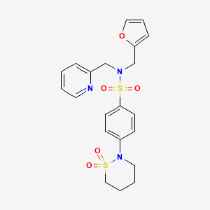 4-(1,1-dioxido-1,2-thiazinan-2-yl)-N-(furan-2-ylmethyl)-N-(pyridin-2-ylmethyl)benzenesulfonamide
