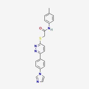 molecular formula C22H19N5OS B2515402 2-[6-(4-imidazol-1-ylphenyl)pyridazin-3-yl]sulfanyl-N-(4-methylphenyl)acetamide CAS No. 905668-23-7