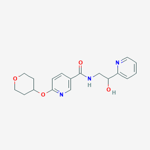 molecular formula C18H21N3O4 B2515404 N-(2-hydroxy-2-(pyridin-2-yl)ethyl)-6-((tetrahydro-2H-pyran-4-yl)oxy)nicotinamide CAS No. 1903337-55-2