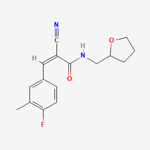 (Z)-2-cyano-3-(4-fluoro-3-methylphenyl)-N-(oxolan-2-ylmethyl)prop-2-enamide