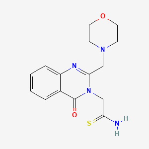 molecular formula C15H18N4O2S B2515418 2-{2-[(Morpholin-4-yl)methyl]-4-oxo-3,4-dihydroquinazolin-3-yl}ethanethioamide CAS No. 730972-75-5