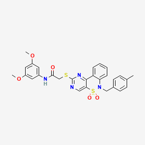 N-(3,5-dimethoxyphenyl)-2-((6-(4-methylbenzyl)-5,5-dioxido-6H-benzo[c]pyrimido[4,5-e][1,2]thiazin-2-yl)thio)acetamide