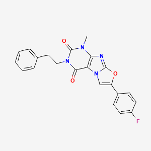 molecular formula C22H17FN4O3 B2515425 7-(4-fluorophenyl)-1-methyl-3-phenethyloxazolo[2,3-f]purine-2,4(1H,3H)-dione CAS No. 899997-92-3