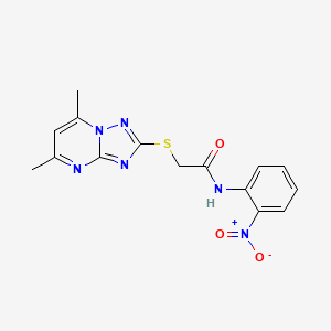 2-[(5,7-dimethyl[1,2,4]triazolo[1,5-a]pyrimidin-2-yl)sulfanyl]-N-(2-nitrophenyl)acetamide