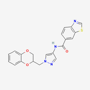 N-(1-((2,3-dihydrobenzo[b][1,4]dioxin-2-yl)methyl)-1H-pyrazol-4-yl)benzo[d]thiazole-6-carboxamide