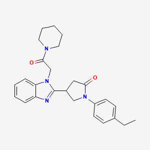 molecular formula C26H30N4O2 B2515453 1-(4-ethylphenyl)-4-{1-[2-oxo-2-(piperidin-1-yl)ethyl]-1H-1,3-benzodiazol-2-yl}pyrrolidin-2-one CAS No. 912903-90-3