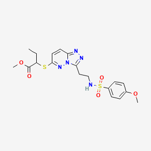 Methyl 2-{[3-(2-{[(4-methoxyphenyl)sulfonyl]amino}ethyl)[1,2,4]triazolo[4,3-b]pyridazin-6-yl]thio}butanoate