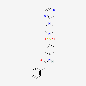 molecular formula C22H23N5O3S B2515462 2-phenyl-N-(4-((4-(pyrazin-2-yl)piperazin-1-yl)sulfonyl)phenyl)acetamide CAS No. 1021094-13-2