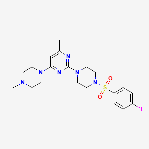 molecular formula C20H27IN6O2S B2515472 2-(4-((4-Iodophenyl)sulfonyl)piperazin-1-yl)-4-methyl-6-(4-methylpiperazin-1-yl)pyrimidine CAS No. 946316-64-9