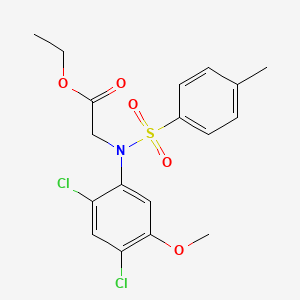 Ethyl 2-(2,4-dichloro-5-methoxy((4-methylphenyl)sulfonyl)anilino)acetate