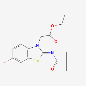 (Z)-ethyl 2-(6-fluoro-2-(pivaloylimino)benzo[d]thiazol-3(2H)-yl)acetate