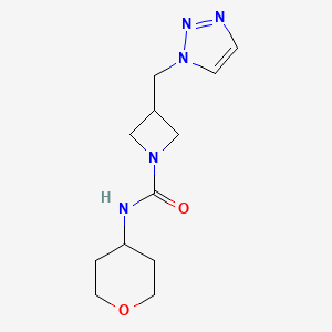 N-(oxan-4-yl)-3-[(1H-1,2,3-triazol-1-yl)methyl]azetidine-1-carboxamide
