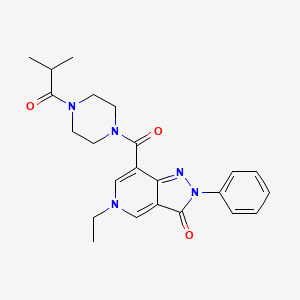 molecular formula C23H27N5O3 B2515482 5-ethyl-7-(4-isobutyrylpiperazine-1-carbonyl)-2-phenyl-2H-pyrazolo[4,3-c]pyridin-3(5H)-one CAS No. 1040673-15-1