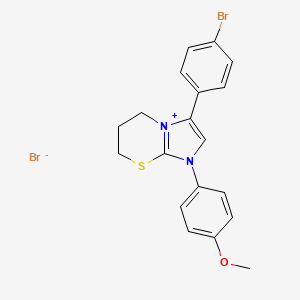 molecular formula C19H18Br2N2OS B2515489 3-(4-溴苯基)-1-(4-甲氧苯基)-6,7-二氢-5H-咪唑并[2,1-b][1,3]噻嗪-1-溴化物 CAS No. 475094-83-8