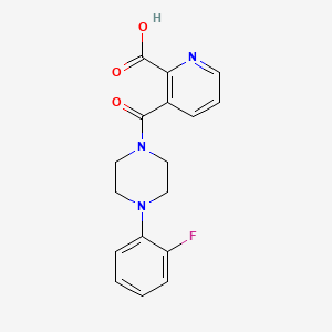 molecular formula C17H16FN3O3 B2515490 3-((4-(2-Fluorophenyl)piperazinyl)carbonyl)pyridine-2-carboxylic acid CAS No. 499197-51-2