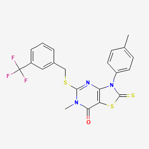 6-methyl-2-thioxo-3-(p-tolyl)-5-((3-(trifluoromethyl)benzyl)thio)-2,3-dihydrothiazolo[4,5-d]pyrimidin-7(6H)-one