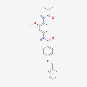 molecular formula C25H26N2O4 B251550 4-(benzyloxy)-N-[4-(isobutyrylamino)-3-methoxyphenyl]benzamide 