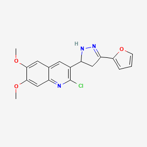2-chloro-3-[3-(furan-2-yl)-4,5-dihydro-1H-pyrazol-5-yl]-6,7-dimethoxyquinoline