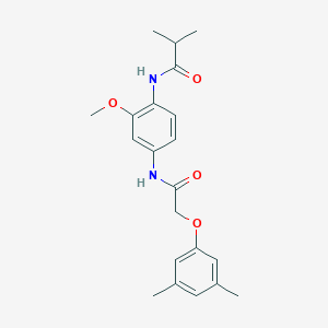 molecular formula C21H26N2O4 B251551 N-(4-{[(3,5-dimethylphenoxy)acetyl]amino}-2-methoxyphenyl)-2-methylpropanamide 