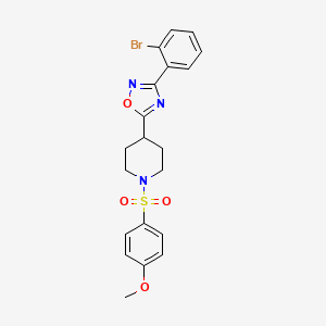 3-(2-Bromophenyl)-5-(1-((4-methoxyphenyl)sulfonyl)piperidin-4-yl)-1,2,4-oxadiazole