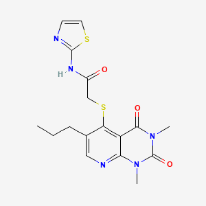2-((1,3-dimethyl-2,4-dioxo-6-propyl-1,2,3,4-tetrahydropyrido[2,3-d]pyrimidin-5-yl)thio)-N-(thiazol-2-yl)acetamide