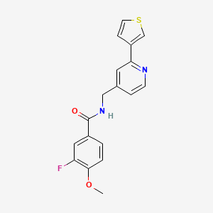 3-fluoro-4-methoxy-N-((2-(thiophen-3-yl)pyridin-4-yl)methyl)benzamide
