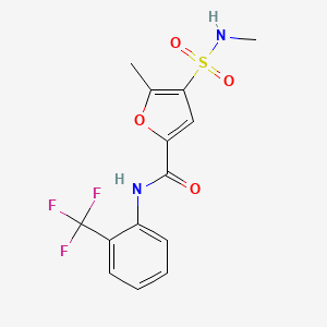 5-methyl-4-(N-methylsulfamoyl)-N-(2-(trifluoromethyl)phenyl)furan-2-carboxamide