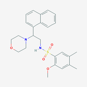 molecular formula C25H30N2O4S B2515527 2-methoxy-4,5-dimethyl-N-(2-morpholino-2-(naphthalen-1-yl)ethyl)benzenesulfonamide CAS No. 941917-56-2