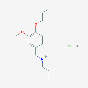 molecular formula C14H24ClNO2 B2515528 [(3-Methoxy-4-propoxyphenyl)methyl](propyl)amine hydrochloride CAS No. 1052416-13-3