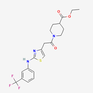 Ethyl 1-(2-(2-((3-(trifluoromethyl)phenyl)amino)thiazol-4-yl)acetyl)piperidine-4-carboxylate