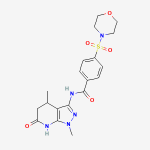 molecular formula C19H23N5O5S B2515534 N-(1,4-dimethyl-6-oxo-4,5,6,7-tetrahydro-1H-pyrazolo[3,4-b]pyridin-3-yl)-4-(morpholinosulfonyl)benzamide CAS No. 1170793-12-0