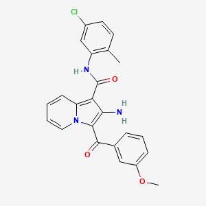 molecular formula C24H20ClN3O3 B2515538 2-amino-N-(5-chloro-2-methylphenyl)-3-(3-methoxybenzoyl)indolizine-1-carboxamide CAS No. 903315-85-5
