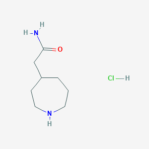 molecular formula C8H17ClN2O B2515539 2-(Azepan-4-yl)acetamide hydrochloride CAS No. 1862903-99-8
