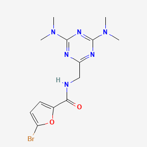 molecular formula C13H17BrN6O2 B2515546 N-((4,6-bis(dimethylamino)-1,3,5-triazin-2-yl)methyl)-5-bromofuran-2-carboxamide CAS No. 2034572-20-6