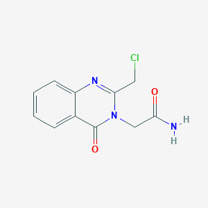 molecular formula C11H10ClN3O2 B2515547 2-[2-(Chloromethyl)-4-oxoquinazolin-3-yl]acetamide CAS No. 848369-71-1