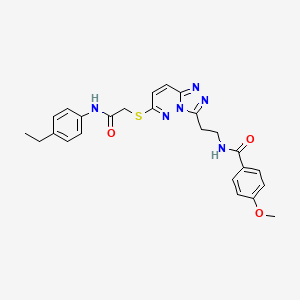 molecular formula C25H26N6O3S B2515554 N-(2-(6-((2-((4-乙基苯基)氨基)-2-氧代乙基)硫代)-[1,2,4]三唑并[4,3-b]哒嗪-3-基)乙基)-4-甲氧基苯甲酰胺 CAS No. 872995-60-3