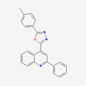 molecular formula C24H17N3O B2515555 4-[5-(4-Methylphenyl)-1,3,4-oxadiazol-2-yl]-2-phenylquinoline CAS No. 126181-09-7