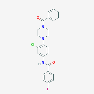 molecular formula C24H21ClFN3O2 B251556 N-[4-(4-benzoylpiperazin-1-yl)-3-chlorophenyl]-4-fluorobenzamide 