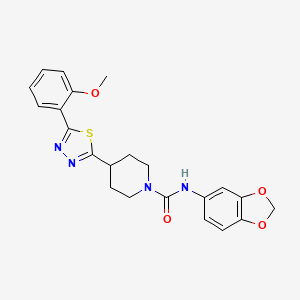 N-(benzo[d][1,3]dioxol-5-yl)-4-(5-(2-methoxyphenyl)-1,3,4-thiadiazol-2-yl)piperidine-1-carboxamide