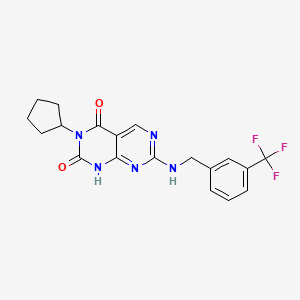 3-cyclopentyl-7-((3-(trifluoromethyl)benzyl)amino)pyrimido[4,5-d]pyrimidine-2,4(1H,3H)-dione